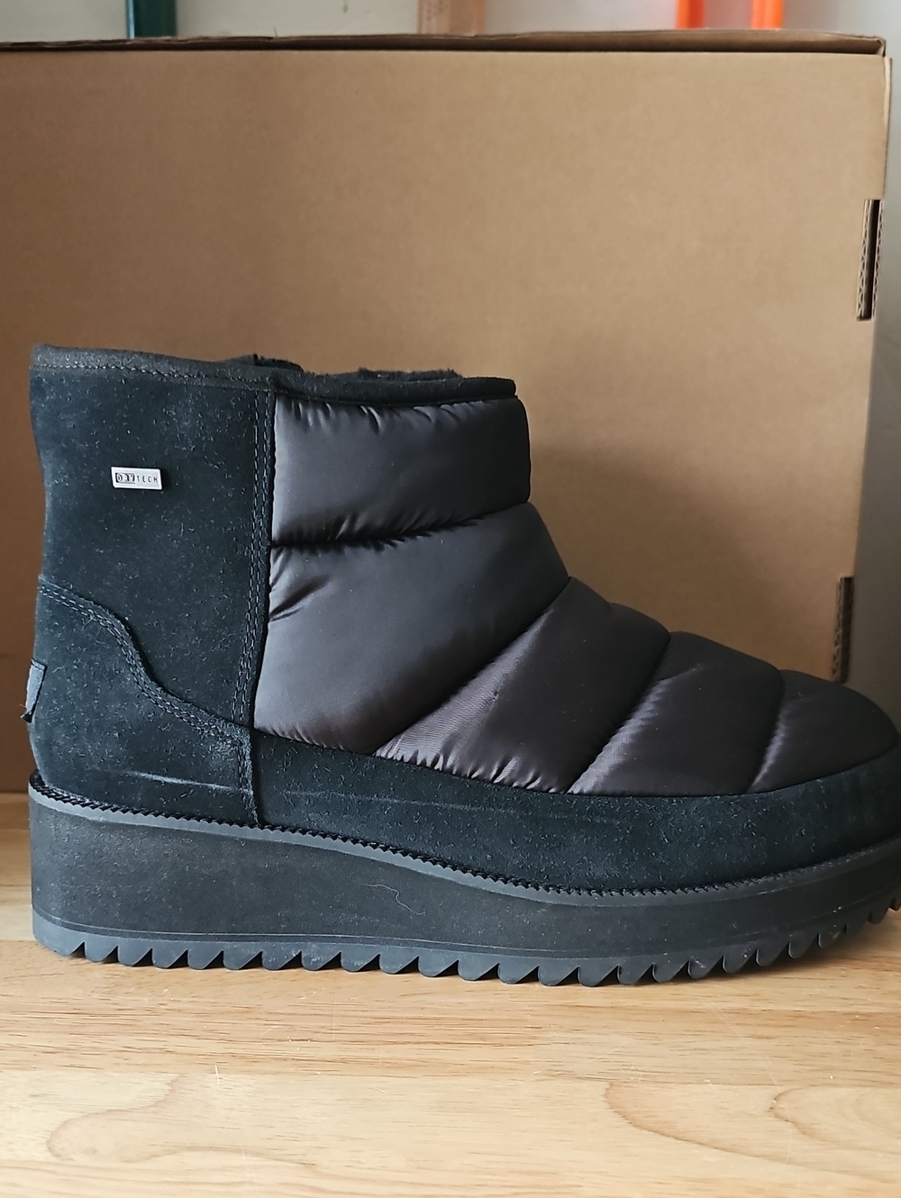 Black Quilted Platform UGG  Winter Boot